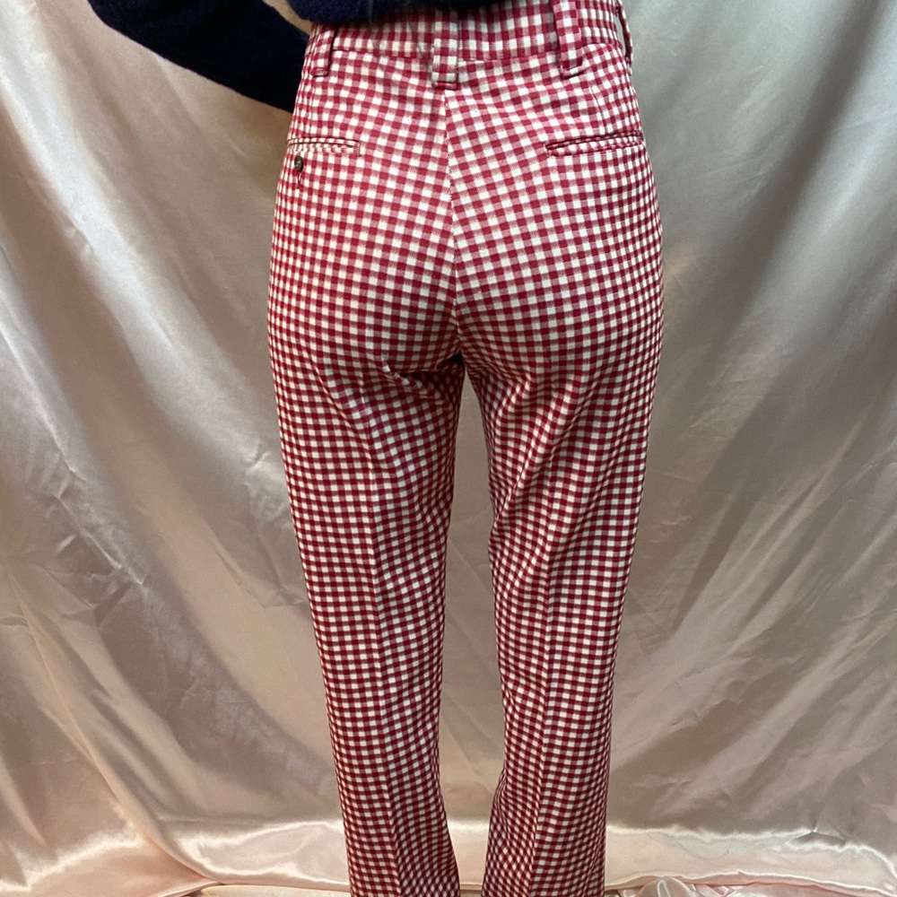 SOLD Vintage Red Gingham High Waisted Pants Sz M/L - Picture 3 of 10